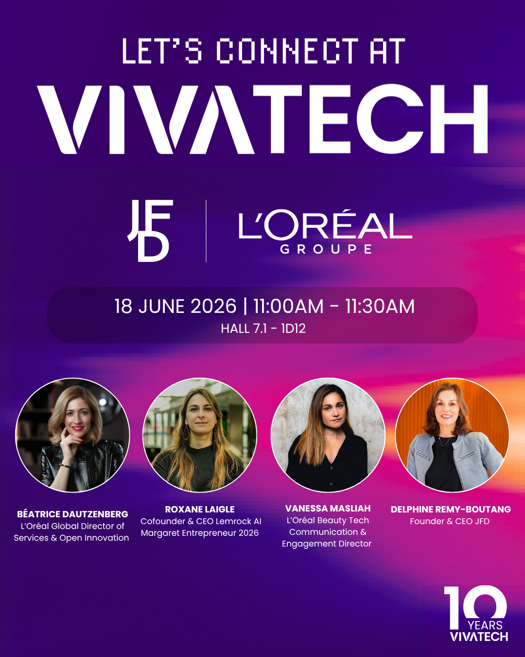 JFD à VivaTech 2026 avec L’Oréal Groupe : Panel “Women in Tech: The power of collaboration in the age of AI”